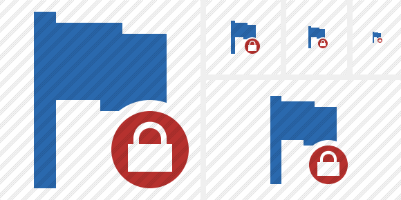 Flag Blue Lock Icon