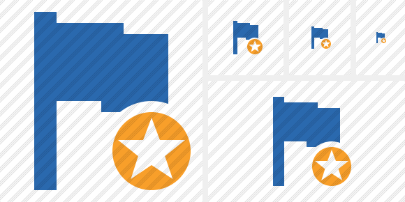 Flag Blue Star Icon