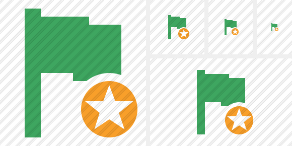 Flag Green Star Icon