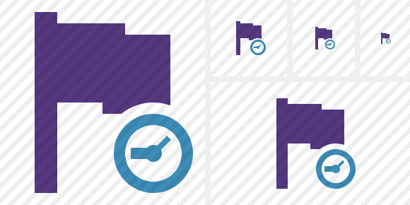 Flag Purple Clock Icon