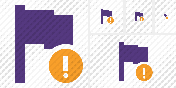 Flag Purple Warning Icon