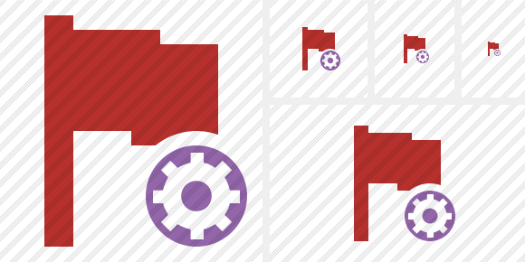 Flag Red Settings Icon