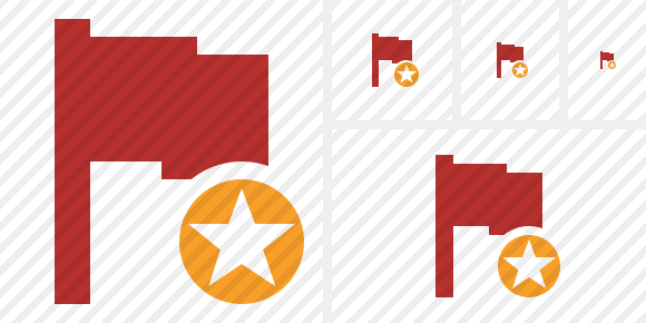 Flag Red Star Icon