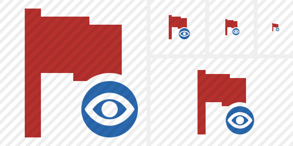 Flag Red View Icon