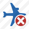 Airplane Horizontal 2 Cancel Icon