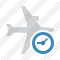 Airplane Horizontal Clock Icon