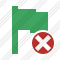 Flag Green Cancel Icon