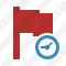 Flag Red Clock Icon