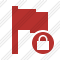 Flag Red Lock Icon