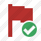 Flag Red Ok Icon