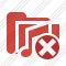 Folder Music Cancel Icon