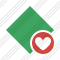 Rhombus Green Favorites Icon