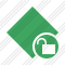 Rhombus Green Unlock Icon