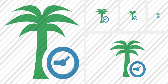 Palmtree Clock Icon