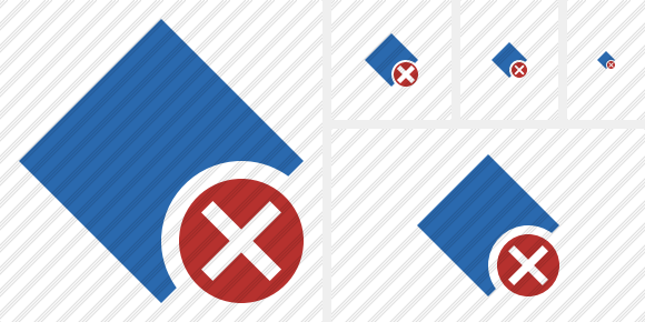 Rhombus Blue Cancel Icon