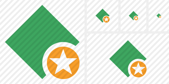 Rhombus Green Star Icon