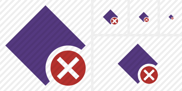 Rhombus Purple Cancel Icon