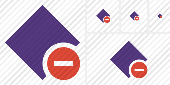 Rhombus Purple Stop Icon