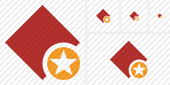 Rhombus Red Star Icon