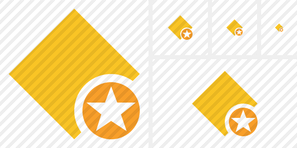 Rhombus Yellow Star Icon