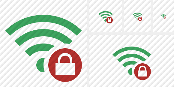 Wi Fi Green Lock Icon