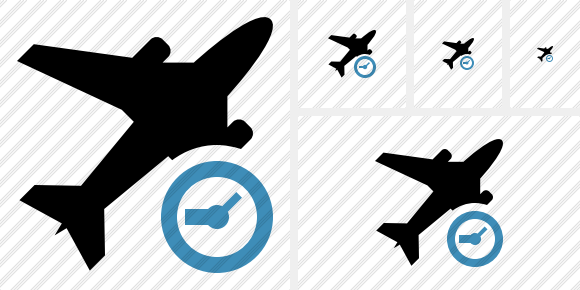 Airplane Clock Icon