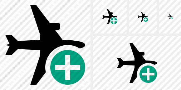 Airplane Horizontal Add Icon