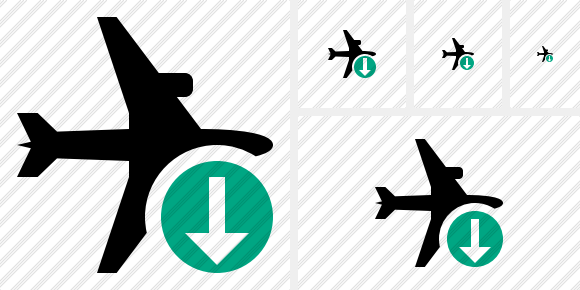 Airplane Horizontal Download Icon