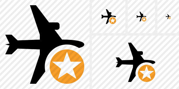 Airplane Horizontal Star Icon