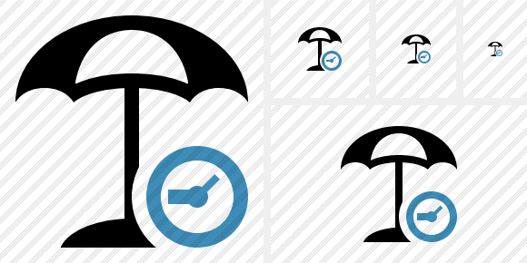 Beach Umbrella Clock Icon