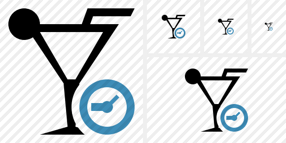 Cocktail Clock Icon