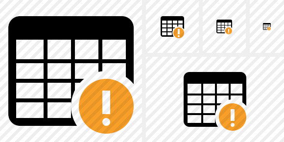 Icone Database Table Warning