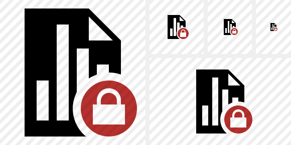 Icone Document Chart Lock