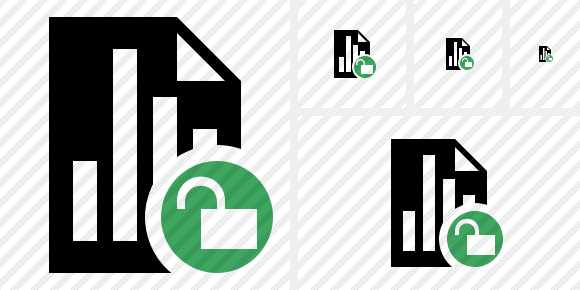 Document Chart Unlock Icon