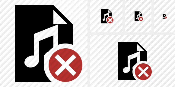 File Music Cancel Icon