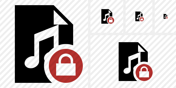 File Music Lock Icon