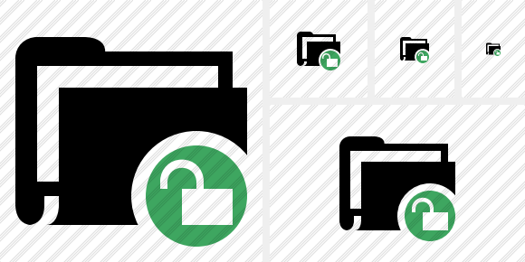 Folder Documents Unlock Icon