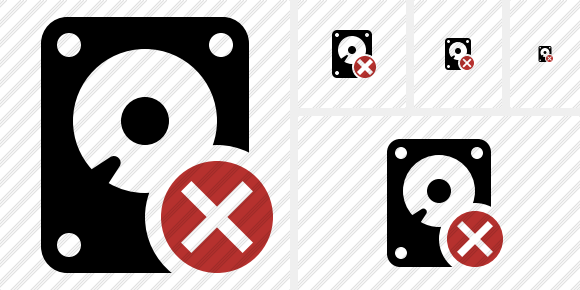 Hard Drive Cancel Icon