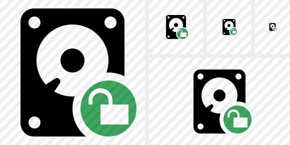 Hard Drive Unlock Icon