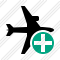Airplane Horizontal Add Icon