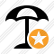 Beach Umbrella Star Icon