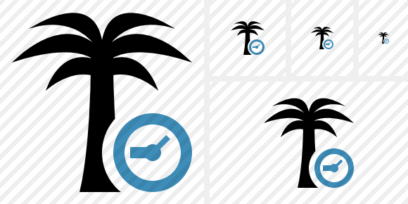 Palmtree Clock Icon