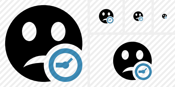 Smile Unhappy Clock Icon