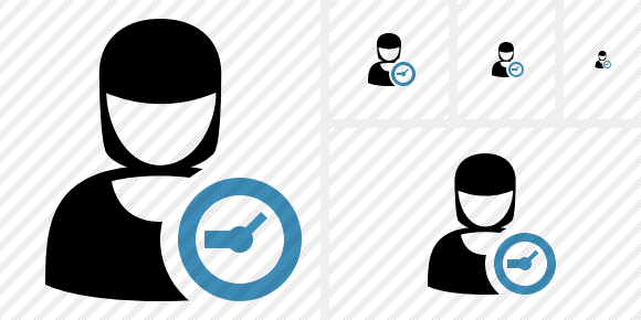 User Woman Clock Icon