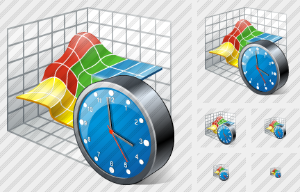 3D Graph Clock Icon