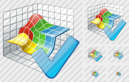 3D Graph Ok Icon