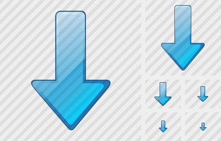 Arrow Down Blue Icon