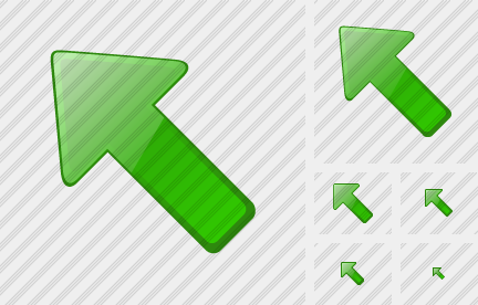 Arrow Left Up Green Icon