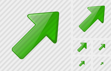 Arrow Right Up Green Icon