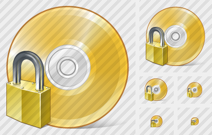 Compact Disk Locked Icon